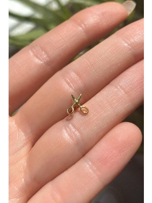 Spossy Silver Jewelry Makas  Piercing Küpe