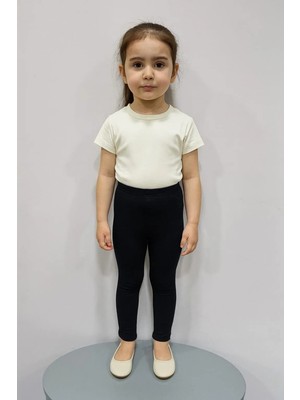 Merlot Siyah Pamuk Çocuk Tayt