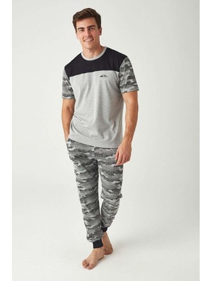 Mod Collection 3428 Kamuflaj Baskılı Erkek Pijama Takım