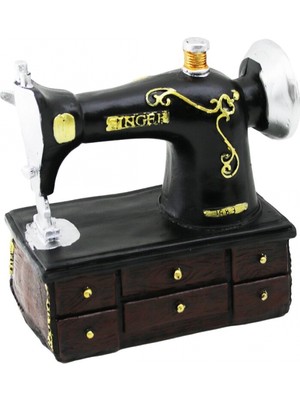 Marsilyan Dikiş Makinesi Vintage Dekoratif Biblo 20X15X8.5CM Reçine (4887)