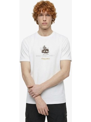 Discovery Expedition D6SM-TST3761 Kırık Beyaz Bisiklet Yaka Relaxed Baskılı Erkek T-Shirt