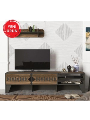 Dekorister Chester Tv Ünitesi Ceviz-Antrasit