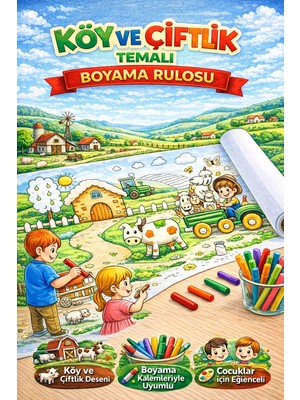 Haydi Dekor 🌾 Çiftliğimi Boyuyorum – 5 Metre Dev Çiftlik Temalı Boyama Rulosu | 🐄 Çocuklar İçin Hayvanlı Boyama Kağıdı | 🚜 Okul Öncesi Eğitim, Sanat Etkinliği ve Eğlenceli Aktivite