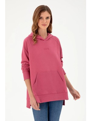 U.S. Polo Assn. Us Polo Assn Logo Pul Işli Kısa Kapüşonlu Kadın Sweatshirt