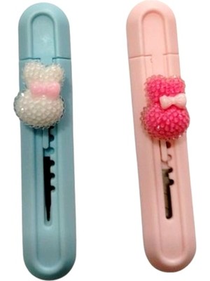 Stilo Asm Mini Tavşan Maket Bıçağı Dar Pembe Veya Mavi Karışık - 1 Adet