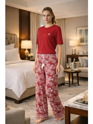 Pijapia Yumuşak Dokulu Kısa Kol Kadın Pijama Takım 2901