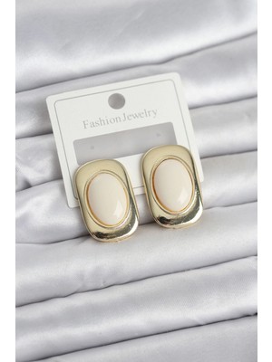 Marsilyan Beyaz Renk Kare Model Vintage Kadın Küpe - TJ-BKP11660