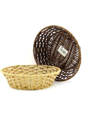 Marsilyan Yuvarlak Ahşap Ekmek Sepet (4887)