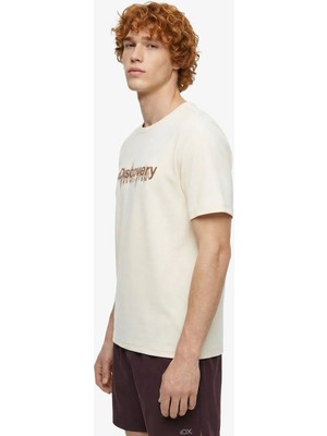 Discovery Expedition D6SM-TST3726 Kırık Beyaz Bisiklet Yaka Relaxed Baskılı Erkek T-Shirt