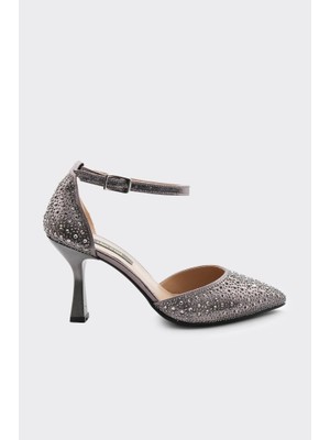 Derinet Pullu Bilekten Bantlı Kadın Topuklu Abiye Ayakkabı