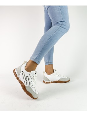 Gdt Ayakkabı Beyaz-Bej Bağcıklı 36-37-38-39-40 Numara Kadın Sneaker