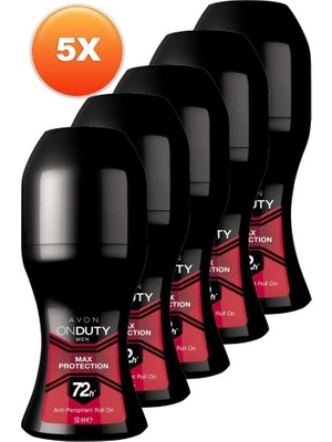 Avon Onduty Max Protection Erkek Rollon 50 ml 72 Saat Koruma Beşli Set