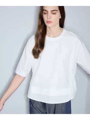 İpekyol Kumaş Mix Büzgülü Tişört IS1260070239002