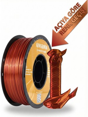 Kingroon Silk Çift Renk (Dual) Pla Filament Altın-Bakır High Speed (600MM/S) - Bambu Lab ve K1 Uyumlu - 1.75MM 1 kg