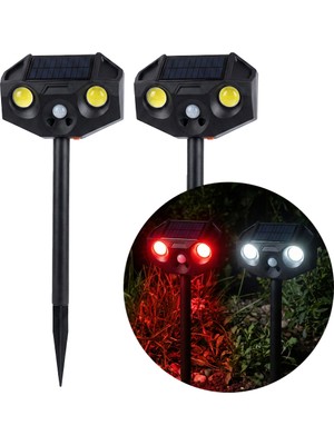 Powermaster PM-29074 Beyaz ve Kırmızı Renkli Hareket Sensörlü Solar Bahçe Aydınlatması