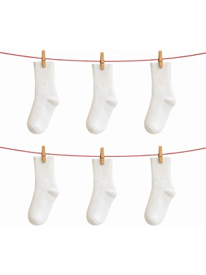 🤍 Solde Unisex 6 Çift Siyahcrew Spor Çorap Ribana Detay 🧦