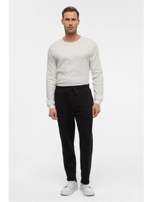 Süvari Siyah Regular Düz Eşofman