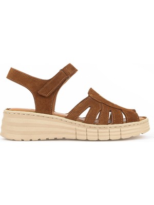 Ziya, Kadın Hakiki Deri Sandalet 1611008Z452 Taba