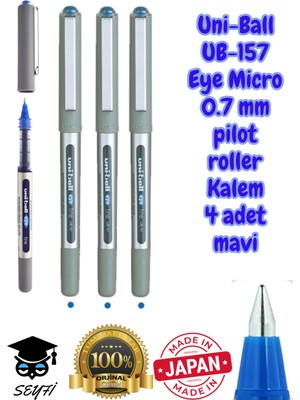 UB-157 Eye Fine Roller Kalem 0.7 mm Pilot Kalem Made In Japan %100 Orjinal Uni-Ball