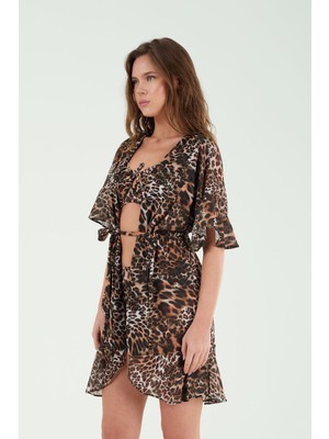 Louren P25008 Bağlamalı Leopar Pareo