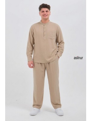 Asilnur Sefa Erkek Hac ve Umre Kıyafeti Ikili Takım Taş