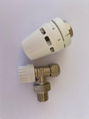 Danfoss 1/2 Köşe Tip Termostatik Radyatör Vana Seti Pex Bağlantılı C1 GÖVDE+015G3630