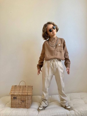 Wikiboom Erkekçocuk Yeni Sezon Müslin Kumaşgömlek-Jogger  Pantolonikilitakım