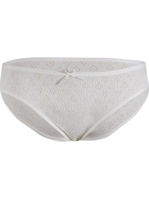 Yeni Yıldız 3577 Ekru Kalpli Kadın Bikini Külot