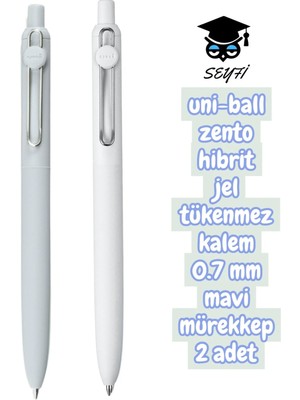 Uni-Ball Zento Hibrit Jel Tükenmez Kalem 0.7 mm Mavi Mürekkep 2 Adet