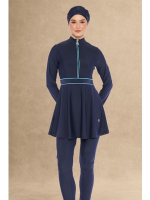 inStyle 6186A Kapalı Fermuarlı Koyu Lacivert Tesettür Mayo