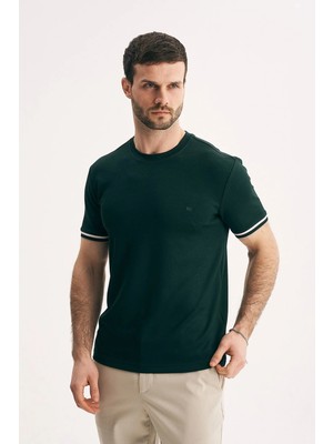 Silvano Erkek Kol Şeritli Bisiklet Yaka Tişört