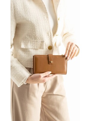 Jacquline CLCZ049C Kadın Cüzdan Taba