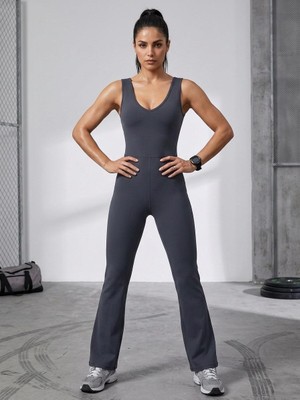 Tria Body Flare Jumpsuit Koleksiyonu Dikiş Detaylı Esnek Spor Tulum (Yoga/fitness/pilates)