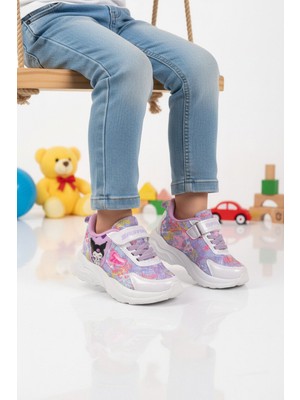Ayakmod Lila Fileli Cırtlı Kız Çocuk Spor Ayakkabı Ruffon P
