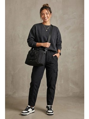 Ayakkabı Fuarı Elit SNMSI-6016T Kadın Suya Dayanıklı Omuz Çantası Siyah