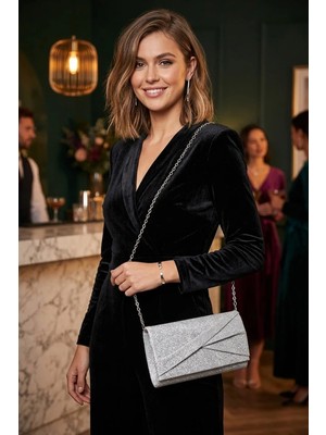 Varol Çanta Varol 410 Kadın Abiye Çanta Gümüş