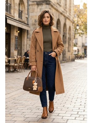 Dsn B36025 Imper Kadın Omuz Çantası Kahverengi