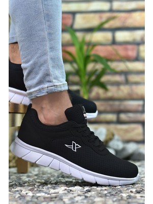 Riccon Siyah Beyaz Sneaker 0012065 Kaymayan Taban ve Koku Yapmayan İç Astar ile Konfor