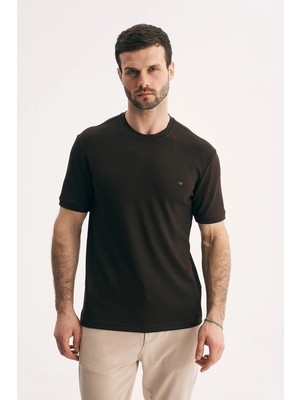 Silvano Erkek Bisiklet Yaka Merserize Dokulu Slim Fit Tişört