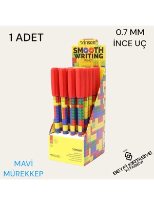 Seyfi Kırtasiye Desenli Gövde Jel Tükenmez Kalem Mavi Mürekkep 0.7 mm Iğne Uç Inceliği