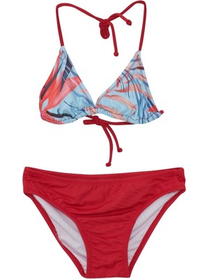 Ruko 2371 Çocuk Çiçekli Üçgen Bikini Takım