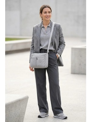 Ayakkabı Fuarı Elit SNMSI-4006T Kadın Suya Dayanıklı Omuz Çantası Gri