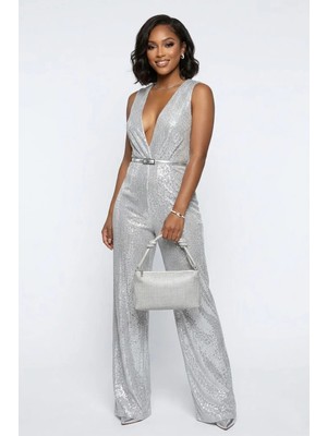 Ayakkabı Fuarı Elit PM37619 Kadın Taşlı Abiye Çanta Beyaz