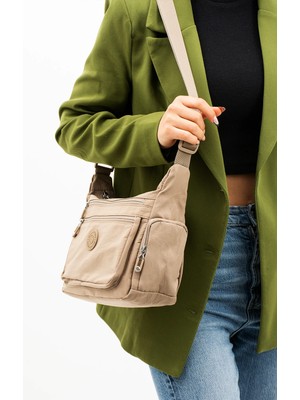 Ayakkabı Fuarı Elit SNMSI-4005T Kadın Suya Dayanıklı Omuz Çantası Haki