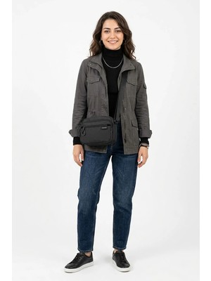 Ayakkabı Fuarı Elit SNMSI-6024T Kadın Suya Dayanıklı Omuz Çantası Siyah