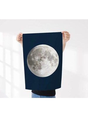 Rosaart Çerçevesiz Poster - Ay Yüzeyi Tasarımlı Dekoratif Duvar Posteri- Duvar Dekoru-Dijital Baskı