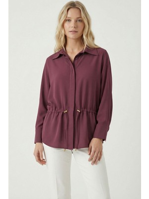 Rays Bordo Bel Bağlamalı Yarasa Kol Tunik 251217