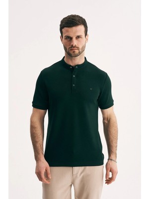 Silvano Erkek Hakim Yaka Düğmeli Slim Fit Merserize Dokulu Tişört