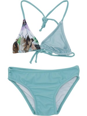 Ruko 2371 Çocuk Çiçekli Üçgen Bikini Takım