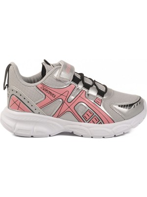 Ayakmod Gümüş Beyaz Cırtlı Fileli Hafif Kız Çocuk Spor Ayakkabı Ruffon F